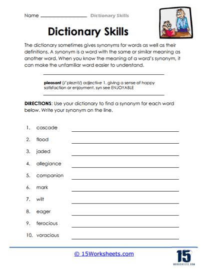 Dictionary Skills Worksheets 15