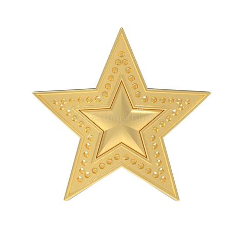 Gold Star Inlaid With Jewels Gold Inlaid Star D Illustration Stock Illustration