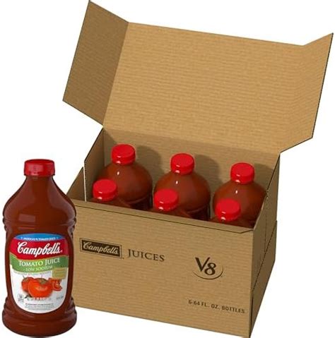 Campbells Tomato Juice Low Sodium 64 Oz Pack Of 6