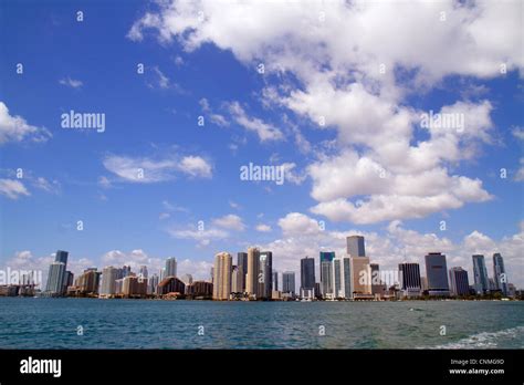 Miami Florida,Biscayne Bay,city skyline,high rise skyscraper