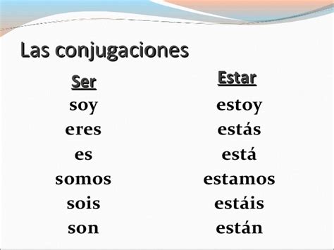 Conjugaciones De Los Verbos Ser Y Estar Diagram Quizlet