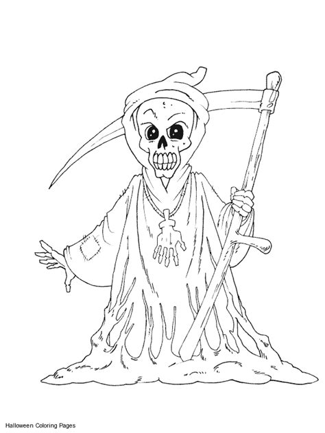 Just one of our set of 30 i think this might be the scariest of our monster colouring pages. scary grim reaper Colouring Pages | Monster coloring pages ...