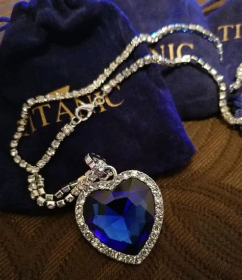 Titanic Sapphire Heart Of The Ocean Inspired Necklace Etsy