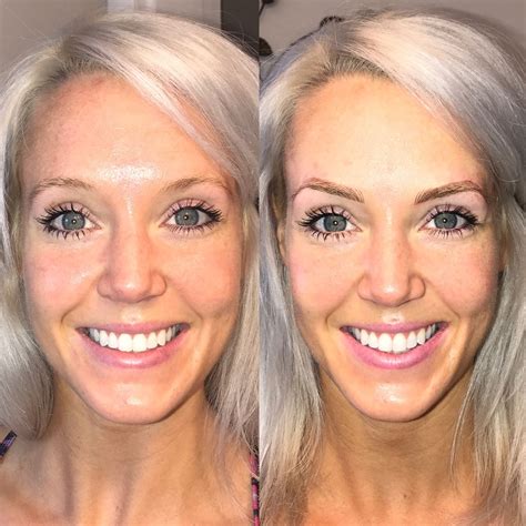 Brows Are The Only Difference Between These Two Photos Before And After