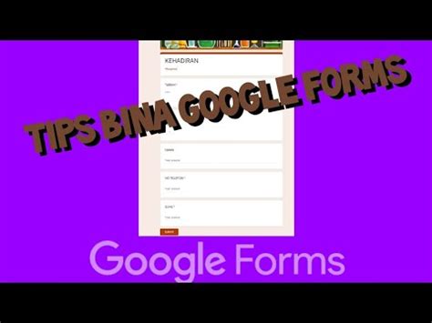 Tidak mustahil dengan teknologi serba canggih dewasa ini. Buat Borang kehadiran dgn Google Form - YouTube