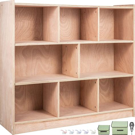 Ukiki - Mueble de almacenaje con 8 Rejillas preescolares de Madera para