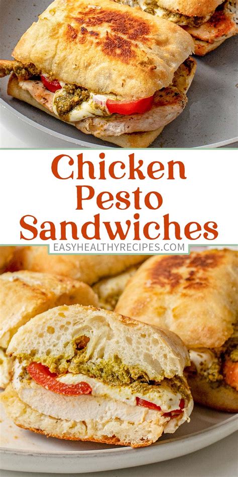 Chicken Pesto Sandwich With Mozzarella Easy Healthy Recipes