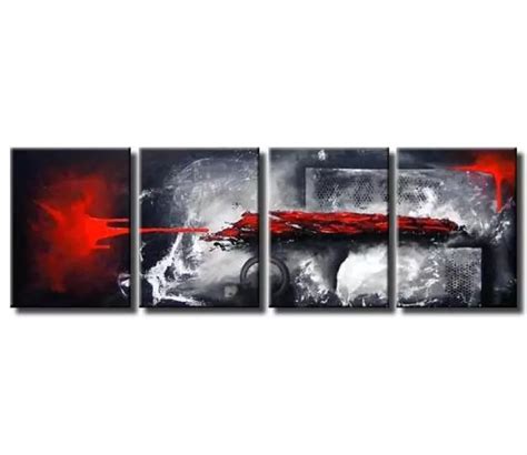 Red Gray Abstract Painting