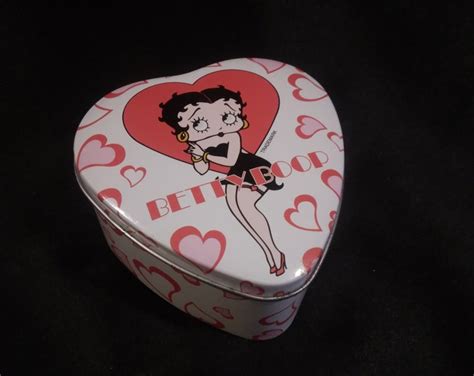 Betty Boop Heart Shaped Collectible Tin Fun Vintage Trinket Box Cute Vanity Decor Bright