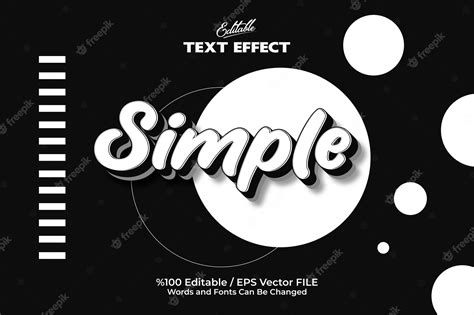 Premium Vector Editable Simple Text Effect Written On A Black