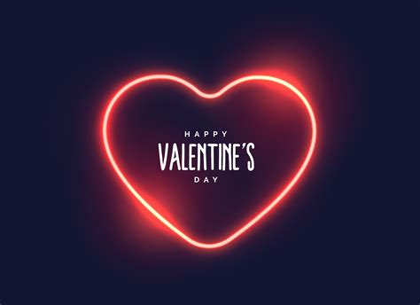 Stylish Neon Light Heart For Valentines Day Download Free Vector Art