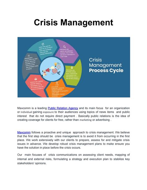 Once the initial crisis has been met the plan should lay out a path to bringing the company back to full operations. Crisis Management-Mavcomm-Pr Agencies In Delhi by Mavcomm ...
