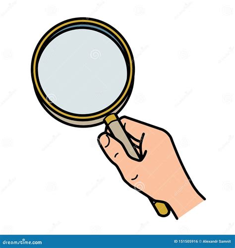 Hand Holding A Magnifying Glass Stock Vector Illustration Of Isolated