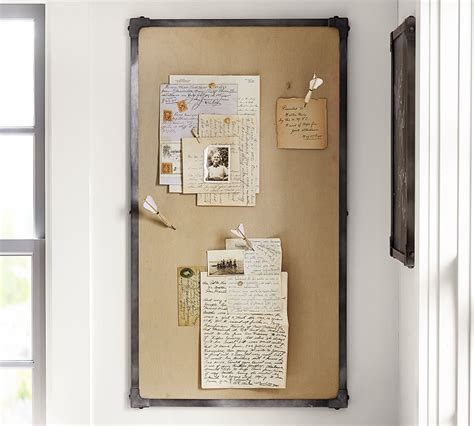 industrial framed pinboard pottery barn