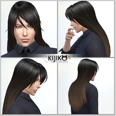 Long Straight Hair For Males At Kijiko Sims 4 Updates ストレート ヘアスタイル