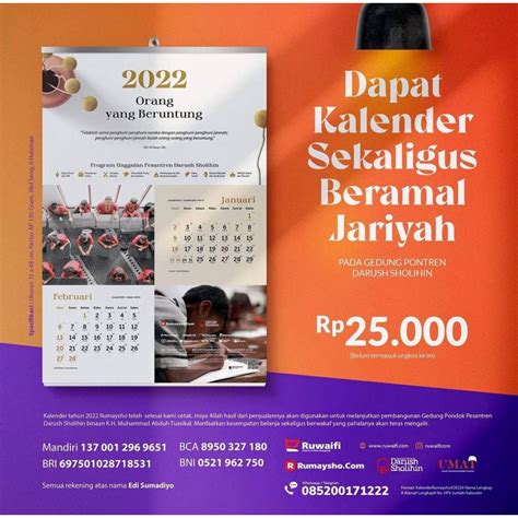 Jual Kalender Dinding Tahun 2022 Shopee Indonesia