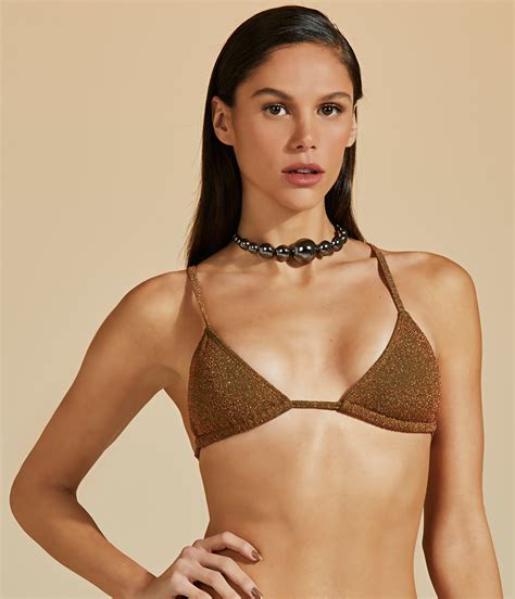 Luxurious Copper Triangle Top With Lurex Top Bojo Dupla Face Luz