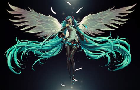 Hatsune Miku Anime Wings Hd Anime 4k Wallpapers Images Backgrounds