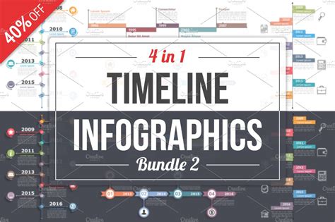 Timelines Infographics Bundle 2 Illustrator Graphics Creative Market