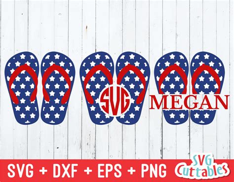 Patriotic Flip Flops | 4th of July | SVG Cut File | svgcuttablefiles