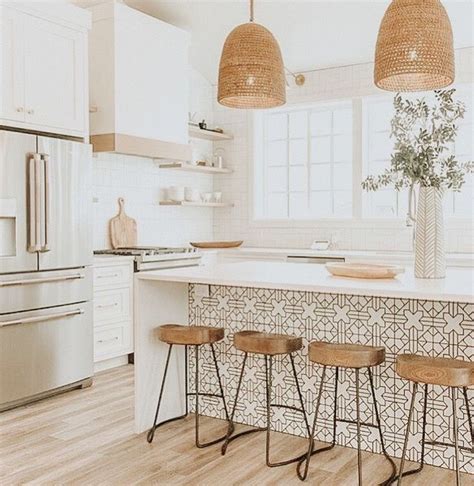 Light And Cheerful Boho Inspired Kitchen Design The Patterned Tiled On