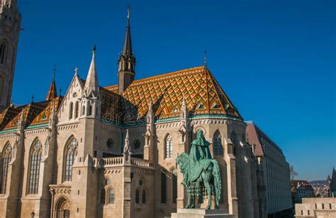 Detail Of Matthias Church Located In Budapest Hungary In Front Of