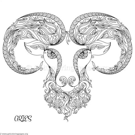 Free Instant Downloads Zodiac Sign Aries Coloring Pages Coloring