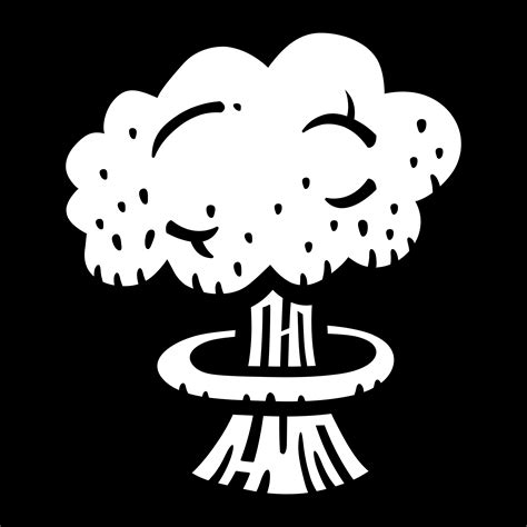 Mushroom Cloud Atomic Nuclear Bomb Explosion Fallout Vector Icon 552349