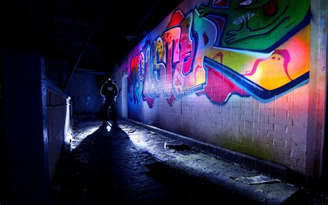 Graffiti Wall Brick Wall Light Hd Wallpaper Art And Paintings