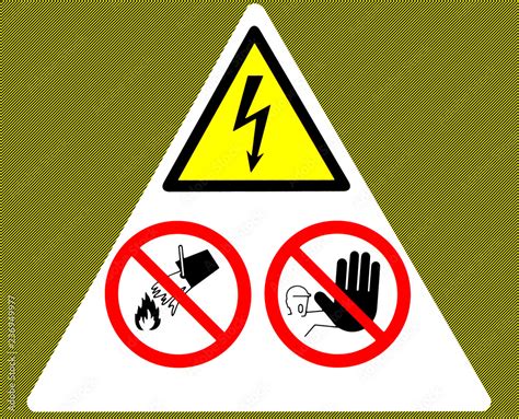 Danger Electricity Warning Sign Dont Touch Dont Throw Water No