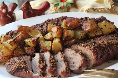 Remove the foil and pour any juices into the sauce. Pork Tenderloin with Herb Roasted Potatoes | Quick & Easy Recipes