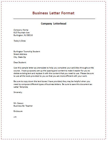business letter format business professionalism