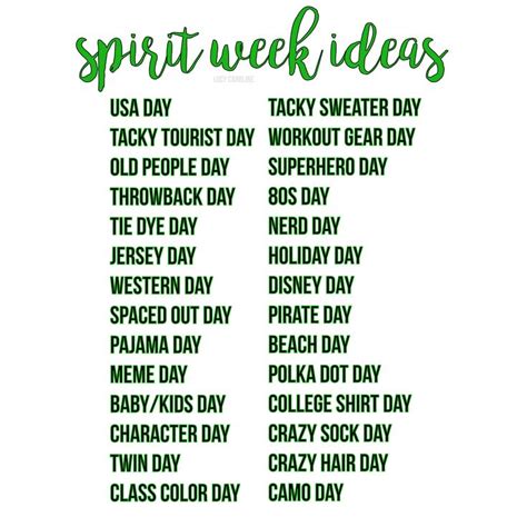 Spirit days are a great way for schools to shake up the monotony of the year. spirit week ideas!!! | student council:)) | School spirit ...
