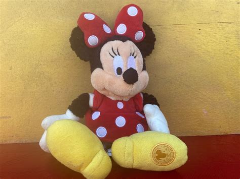 Polk Dot Minnie Mouse Plush Toydisney Store Minnie Etsy