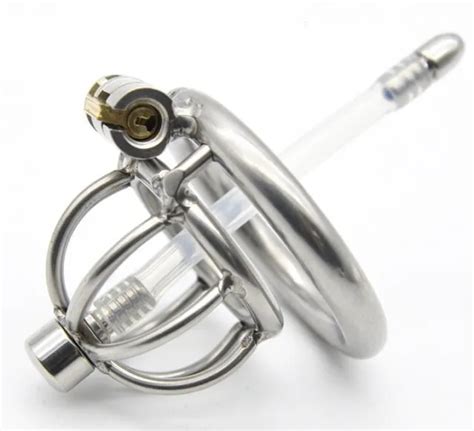 STAINLESS STEEL MALE Cuckold Chastity CBT Slave Cathe Penis Ring Cage