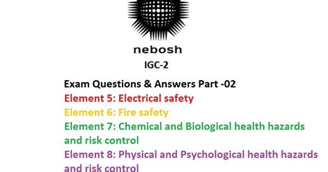 NEBOSH IGC 2 Exam Questions Answers Part 2 Very Very Useful And Simple