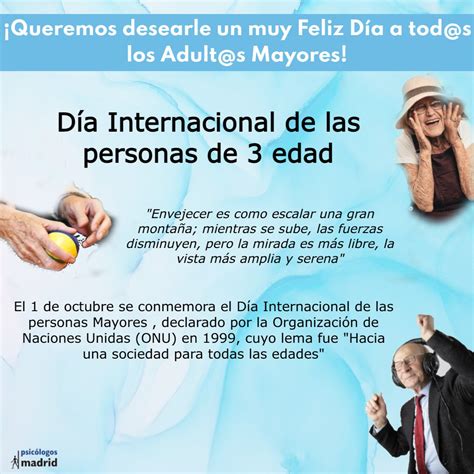 DÍa Internacional De Las Personas Mayores Psicologos Madrid