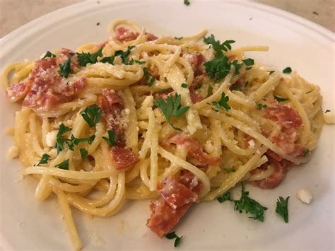 Pasta Carbonara With Pepperoni Recipe Tasty Bastard