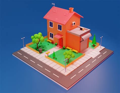 3d Model Game Ready Cartoon House Roof Cgtrader