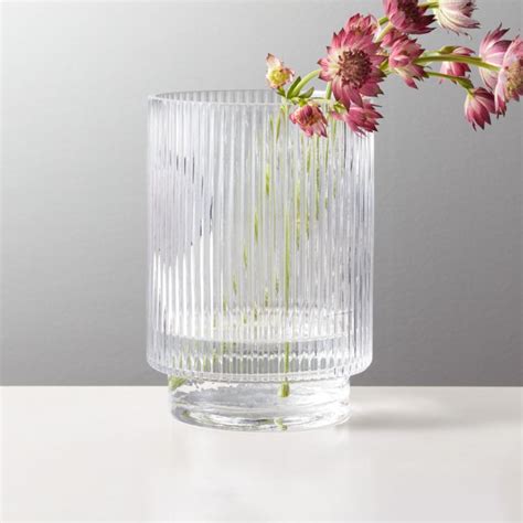 Dina Fluted Glass Vase Reviews Cb2 In 2021 Flute Glass Glass Vase Fluted Vase