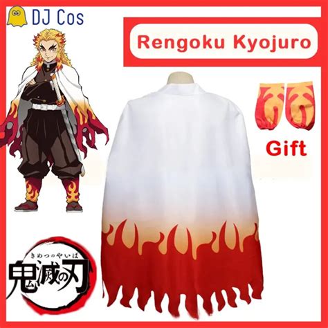 Anime Demon Slayer Rengoku Kyojuro Cosplay Kimono Cloak Uniform Kimetsu