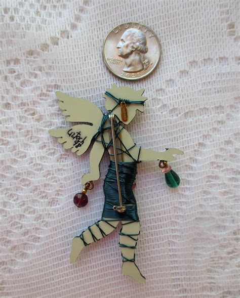 Vintage Liztech Fairy Sprite Pin Brooch Retired Signed Etsy