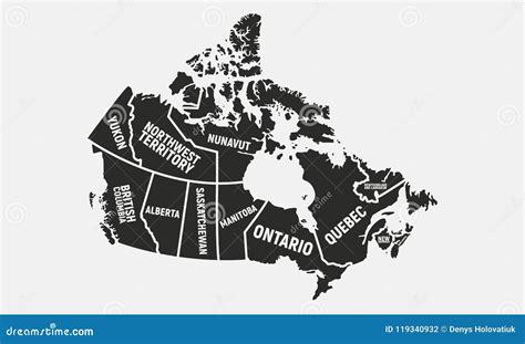 Mapa Del Canad Con Las Provincias Y Los Territorios Aislados En Un Fondo Blanco Ilustraci N Del