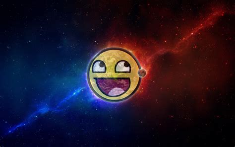 Wallpaper Space Planet Moon Earth Awesome Face Smiley Digital