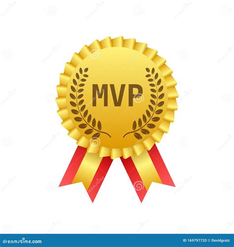 Mvp Gold Medal Award On White Background Vector Stock Illustration