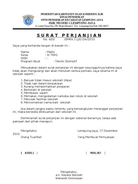 You can download memorandum of understanding templates here for free. Contoh Surat Perjanjian Ekskul - Surat 28