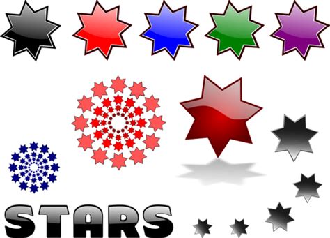 Vector Drawing Of Selection Of Different Stars Public Domain Vectors