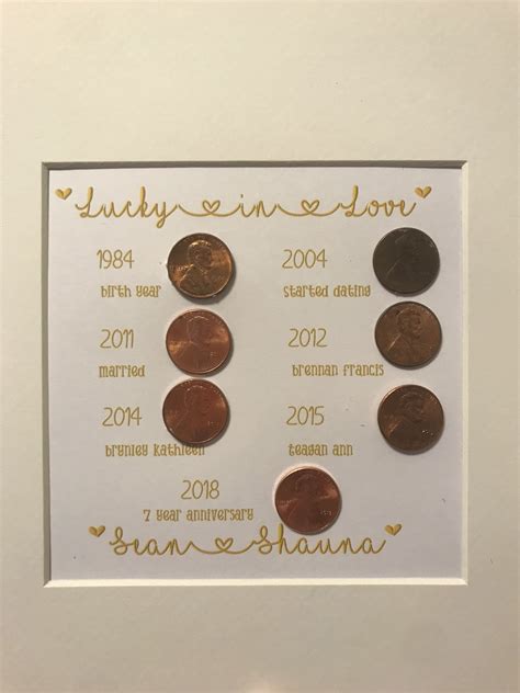 Gift ware's such as sculpture for the. 7th anniversary gift, copper anniversary, pennies | 7th ...
