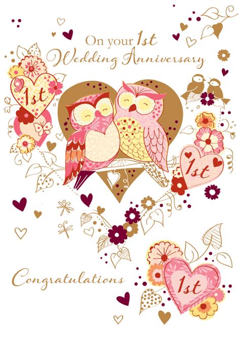 On Your 1st Wedding Anniversary Greeting Card Cards