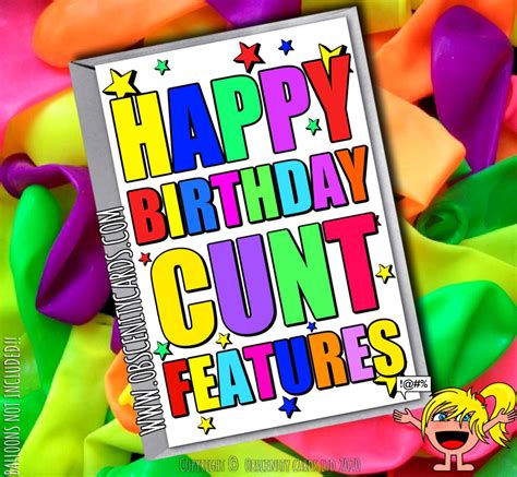 Happy Birthday Cunt Features Funny Card By Obscenity Cards